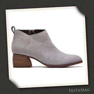 TOMS Gray Suede Ankle Booties